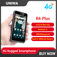 UNIWA R4-Plus Rugged Smartphones 4G Android 14 Octa Core 4GRAM+64GROM 4.0 inch Mobile Phones 3000mAh 16MP NFC CellPhone Cheap