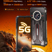 Cubot Rugged Smartphone 5G King Kong 11, Android 15, Up to 32GB RAM+256GB ROM, 108MP Camera, 10200mAh, Dual Screen, MTK7025,6nm