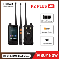 UNIWA P2 Plus IP67 Rugged Phone 4W DMR UHF Dual Mode Walkie Talkie Zello 4 Inch 3GB RAM+32GB ROM M6 Port Support PoC Apps NFC