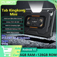 CUBOT Tab Kingkong Mini Rugged Tablet Unisoc T615 4G 8.68-inch 90Hz 6GB+128GB Camping Light 10200mAh Battery 33W Android 15