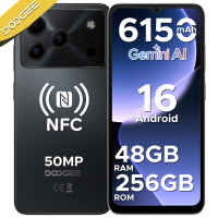 DOOGEE Note56 Plus Smartphone 6.56'' HD+ 90Hz Display Android 16 48GB+256GB 6150mAh Large Battery 50MP+8MP NFC Widevine L1 Phone