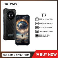 HOTWAV T7 Rugged Smartphone Android 13 Octa-core 6.52Inch HD+ 4GB+128GB Mobile Phone 21MP Rear Camera 6280mAh Battery Cellphone