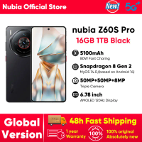 Nubia Z60S Pro Global Version 5G Android Cellphone Snapdragon 8 Gen 2 50MP Triple Camera 120Hz 6.78" AMOLED Screen NFC 5100mAh