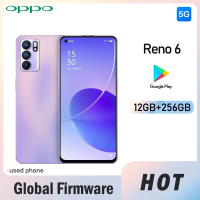 OPPO Reno 6 5G Smartphone Global firmware Rear camera 64MP RAM 12GB ROM 256GB 4300mAh battery used phone