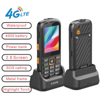 EAOR Charging Dock 4G Feature Keypad Waterproof IP68 Volume side key 3000mAh power bank WiFi hotspot SOS One Click Dialing phone