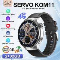 SERVO KOM11 4G Smart Watch Waterproof Built-in GPS 1.62" HD Display NFC Heart Rate Android Smartwatch Outdoor Sport Men Women