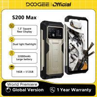 Global Version DOOGEE S200 Max Rugged Phone 16GB 512GB 22000mAh Battery 66W 1.32" Rear Display 6.72 120Hz Dimensity 7050 NFC