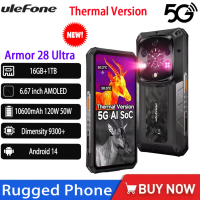 Ulefone Armor 28 Ultra Thermal Version 5G Rugged Phone AI Thermal Imaging 1TB ROM Smartphone AMOLED 6.67 FHD 10600mAh CellPhone