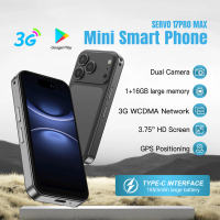 SERVO 17PRO MAX Android Mini Smartphone 3G WCDMA Dual SIM Card 16GB ROM Play Store WiFi Hotspot Face ID 3.75" Small Smart Phones