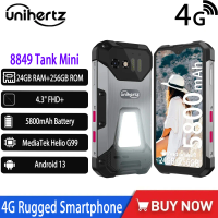 NEW Unihertz 8849 Tank Mini Rugged Smartphones 4G 12GB+256GB 4.3" FHD Display Helio G99 Android 13 5800mAh 100MP Mobile Phone