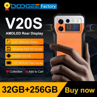 DOOGEE V20S Rugged Smartphone 5G 12GB 256GB Dimensity 6020 Octa Core Mobile Phone 1.58" AMOLED Rear Display With Kickstand Phone
