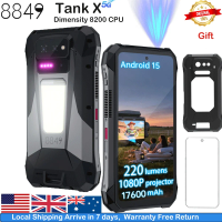 8849 Tank X Unihertz 220 Lumens Projector Rugged Smart Phone Support 1080P 5G AI Android 15 17600mAh 512GB Dimensity 8200