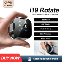 NEW Upgrade SERVO i19 Rotate Touch Screen Phone Dual SIM Bluetooth Dial Sync Music Magic Voice Torch 1.69 Inch 2G Mini Cellphone