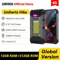 Unihertz 8849 Hike 4G Rugged Smartphone 200 Meter Flashlight LED 23800mAh 24GB 512GB Helio G200 Indestructible Mobile Phone NFC