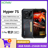 2025 NEW HOTWAV Hyper 7S Rugged Phone Unisoc T8200 5G 16GB RAM+256GB ROM 6.6" 120Hz Display Camping Light Android 15 Smartphoe