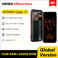 HOTWAV Cyber 15 Rugged Phone 6.6" FHD+ 120Hz 2K Ultra-thn 12GB 256GB Mobile Phone 200MP Camera 4G Smartphone Android 13 NFC