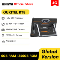 Oukitel RT8 4G Rugged Tablets 11 FHD+ 6GB+256GB Helio G99 Smart Pad 48MP Camera Tablets PC 20000mAh Battery 33W Android 13 NFC