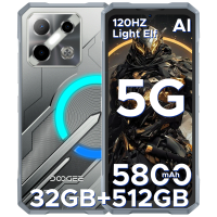 DOOGEE Blade GT Pro Rugged Phone 6.72'' FHD+ 120Hz LED Light Effect 32GB(12+20) +512GB 5800mAh Battery Android 14 Cellphone NFC
