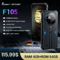 [World Premeire] FOSSiBOT F105 Rug Phone 6.745" HD+ 10300mAh Octa-core 4GB+64GB Smartphone Android 14 20 MP Face ID Mobile Phone