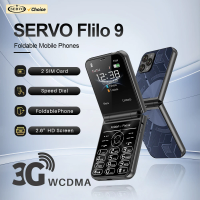 SERVO Flilo9 Foldable Mobile Phone 3G Network Dual SIM Standby MP4 Player Flashlight FM Radio 2.6" Display Fold Cellphone Type-C