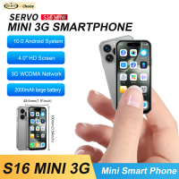 SERVO S16 MINI Card Smartphone 3G WCDMA Android 10.0 OS 2GB+16GB Play Store WiFi Face Unlock 4.0" Screen Small Cute Smart Phones