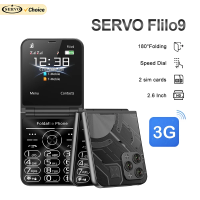 SERVO Flilo9 3G Foldable Mobile Phone Speed Dial Blacklist Automatic Call Recording FM Radio 2 SIM Standby Flip Cellphone Type-C