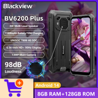 Blackview BV6200 Plus Rugged Smartphone Octa Core T606,8GB + 256GB, Android 15 Outdoor Mobile Phone, 6.56 Inch 90Hz,11000mAh
