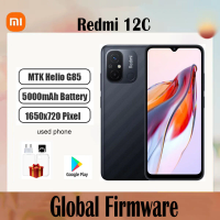 Original Xiaomi Redmi 12C Smartphone Global firmware 5000mAh Battery Octa Core 50MP 6.71'' 4G Used Phone