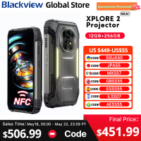 Blackview XPLORE 2 Projector 5G AI Rugged Phone 6.73 3.2K AMOLED Display Dimensity 8300 20000mAh 120W Charger Cellphone