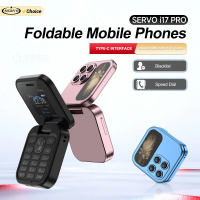 2026 NEW SERVO i17 Pro Mini Flip Mobile Phone 2 SIM Speed Dial Magic Voice Blacklist FM Radio 2G GSM Small Foldable Cellphones