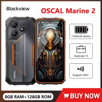 Blackview OSCAL Marine 2 Rugged Phone AI 11000mAh Battery 6.56 " HD+ Display Unisoc T6158GB RAM 128GB Smartphone Android 15 NFC