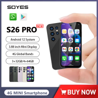 SOYES S26 Pro Mini Smartphone Android 12 Global 4G Band 3.88 inch IPS 3GB+32GB/4GB+64GB Mobile Phone 1950mAh Small Cell Phone
