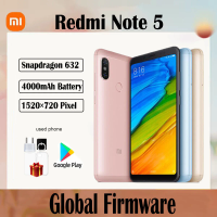 Global Firmware Xiaomi Redmi Note 5 Smartphone 2160x1080 pixel Snapdragon 636 13.0MP Camera 5.99 Inch 4000mAh Used Phone