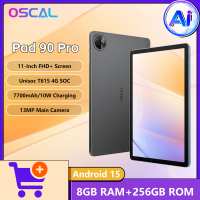 OSCAL PAD 90 PRO AI Smart Tablet UNISOC T615 4G 11-inch 120Hz Display 13MP Mian Camera 8GB RAM+256GB ROM 7700mAh Android 15