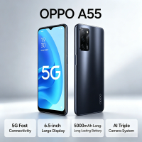 OPPO A55 5G Smartphone 6.51" HD+ Eye-Care Screen 5000mAh Battery 18W Fast Charging Dual SIM 128GB ROM Android 11 Smartphone