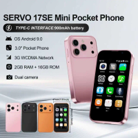 SERVO 3G WCDMA Pocket Smartphone Android System 2 SIM Standby Play Store 16GB ROM Face Unlock Wi-Fi 3.0" Small Smart Cellphones