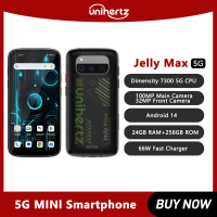 Unihertz Jelly Max 5G Mini Smartphone Android 14 Dimensity 7300 CPU 12GB 256GB 100MP Camera 4000 mAh Battery 5.05" inch Screen