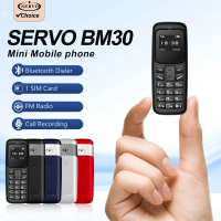 SERVO BM30 Mini Mobile Phone 2G GSM Bluetooth Dial Wireless Headset Music Playback Alarm Clock Low Radiation Cell Phone MP3 MP4