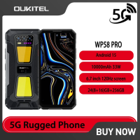 OUKITEL WP58 PRO 5G Rugged Smartphone 6.7 120Hz Display 24(8+16GB+256GB 10000mAh 33W 8MP Night Vision Camera Android 15 Phone