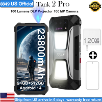 8849 Tank 2 PRO Projector Rugged Smartphone 23800mAh Android 24GB 512GB 100MP Camera 2.4K 120W Fast Charge Dual Sim Outdoor