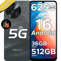DOOGEE Note59 Pro+ 5G SmartPhone Android 16 6.75''120Hz Screen 6250mAh Battery 12GB+512GB 50MP+8MP AI Camera CellPhone NFC