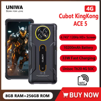 Cubot KingKong ACE 5 4G Rugged Smartphone Android16 8GB+256GB ROM 33W Fast Charging 10200mAh Battery 6.745"120Hz Screen 48MP NFC