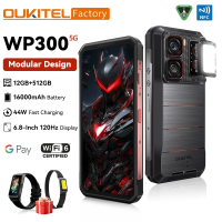 Oukitel WP300 Rugged Smartphon 5G 6.78" FHD Display detachable Earbud/camping Mobile Phone 36GB(12+24)+512GB 16000mAh Android 15