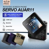 Low Price Sale SERVO AUAR11 2G GSM Rotate Screen Dual SIM Speed Dial Magic Voice Flashlight 2.4" Side Slider Square Cellphones