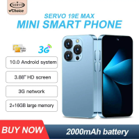 SERVO 19E MAX Android Mini Smartphone 3G WCDMA 2GB+16GB Play Store WhatsAPP Face Unlock Hotspot 2 SIM 3.88" Pocket Smart Phones