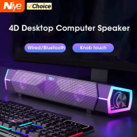 Niye Bluetooth 5.3 Computer Soundbar Speaker Wired Loudspeaker Surround Stereo Sound Subwoofer for Laptop Notebook