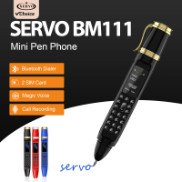 SERVO BM111 Pen Style Mini Mobile Phone Fan 2 SIM Card Magic Voice FM Radio Bluetooth Dial 2G GSM Pen Fan Portable Phone Alarm