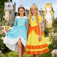 Girl's Princess Dress Game Cosplay Costume Halloween Clothes Birthday Party Fancy Outfit Children's Day Gifts Dress Long Sleeve
