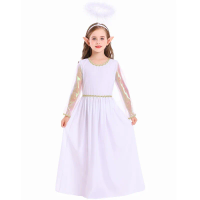 Sweet Girls Angel Costume Outfits Iridescence Tulle Fancy Princess Halloween Carnival Halloween Girl Angel Devil Costume