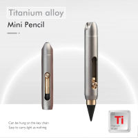 New Titanium Alloy Eternal Pencil Never Need Sharpening, Portable Pocket Keychain Pen with Erasable Lead & Writing Tool for Gift